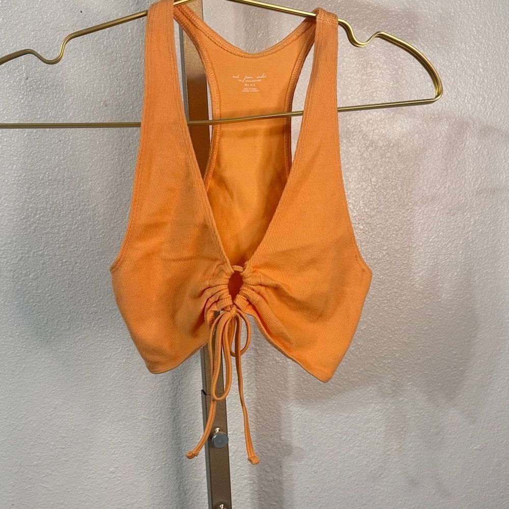 Urban Outfitters Orange Tie-Front Tank Top